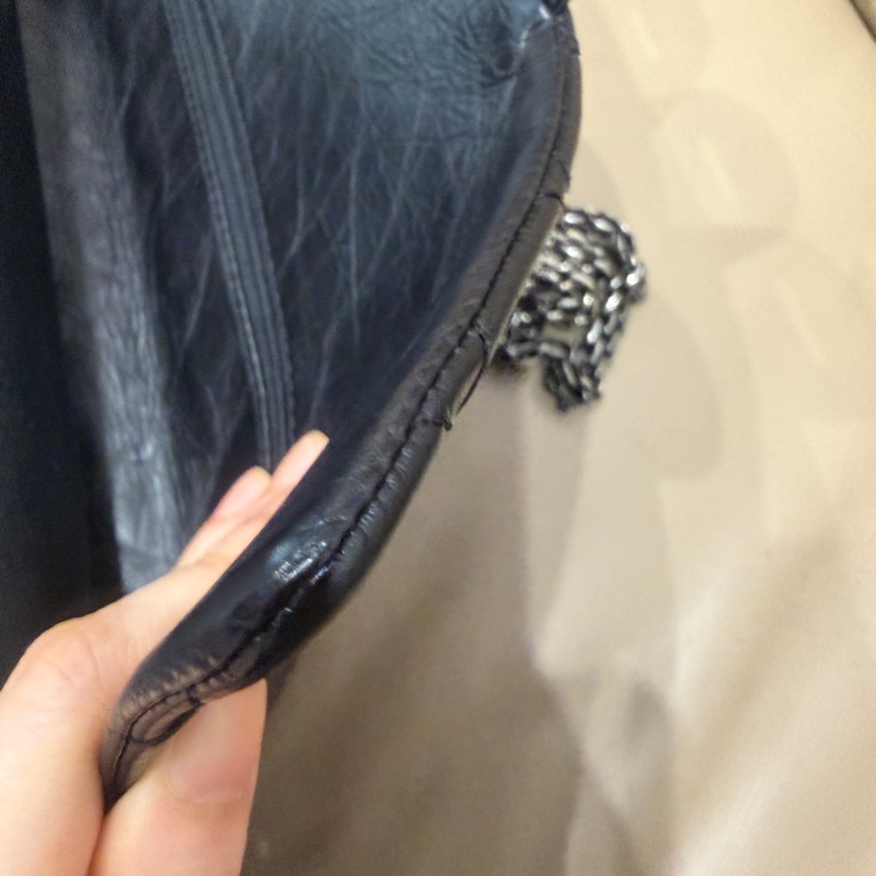 全配🈶️購證❤️ 香奈兒 #黑銀 #油蠟牛皮 #2.55 #中號-44