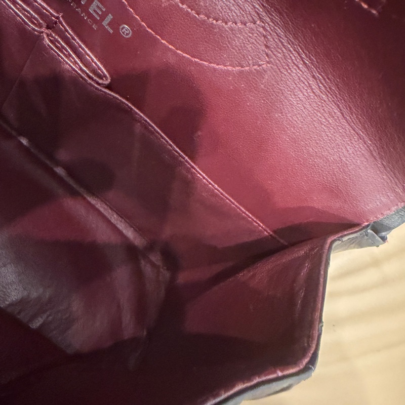 全配🈶️購證❤️ 香奈兒 #黑銀 #油蠟牛皮 #2.55 #中號-55