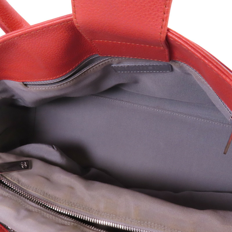 CHANEL 牛皮皮革Shoulder Bag銀扣肩背袋-5