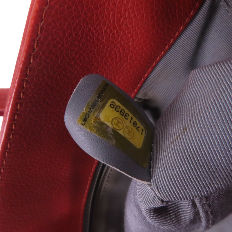 CHANEL 牛皮皮革Shoulder Bag銀扣肩背袋-8