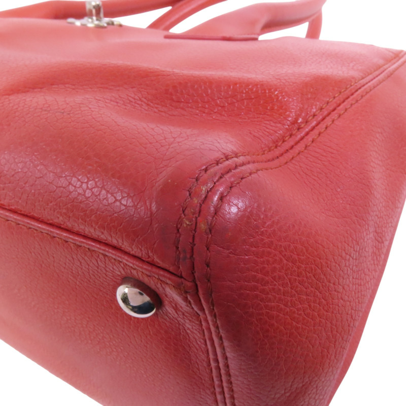 CHANEL 牛皮皮革Shoulder Bag銀扣肩背袋-11