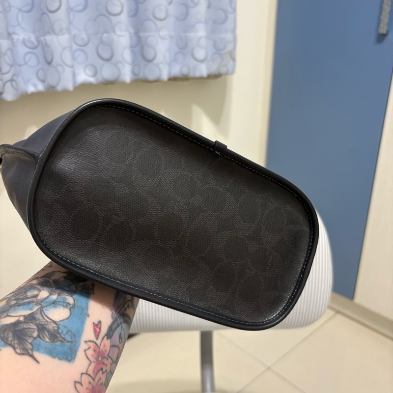 「台灣購證」【COACH】TAXI 21 經典 SIGNATURE 帆布小托特手袋 手提包 斜背包 單肩包-5