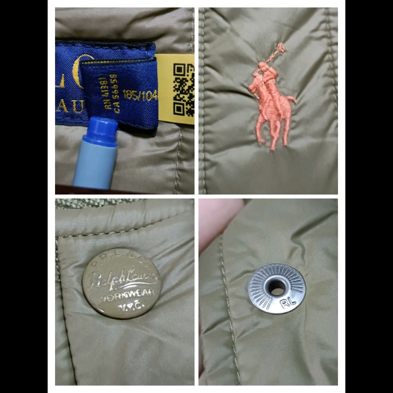 Polo Ralph Lauren RL 軍綠 絎縫外套 男XL-8