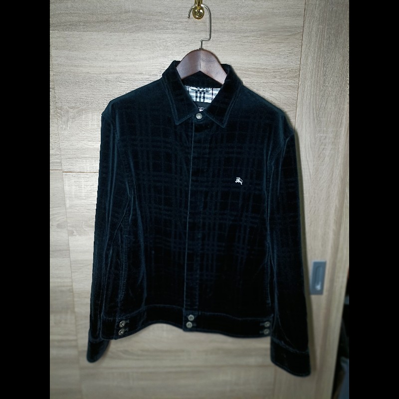 Burberry Black Label 日本 黑色 天鵝絨 短版 布勞森外套 男M-0