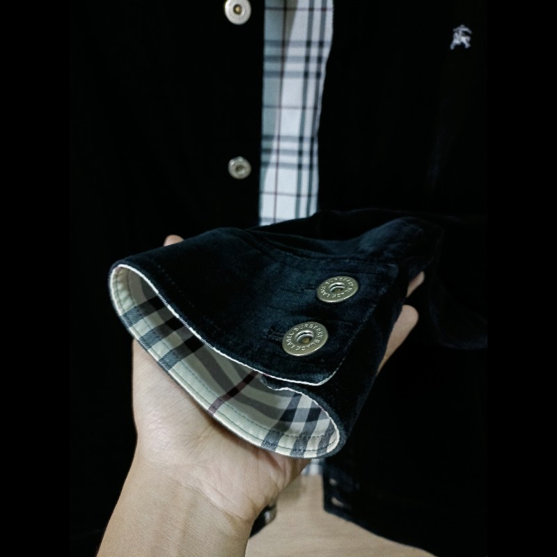 Burberry Black Label 日本 黑色 天鵝絨 短版 布勞森外套 男M-3