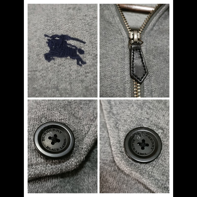 Burberry Black Label 日本 灰色 棉質 立領外套 3號-4