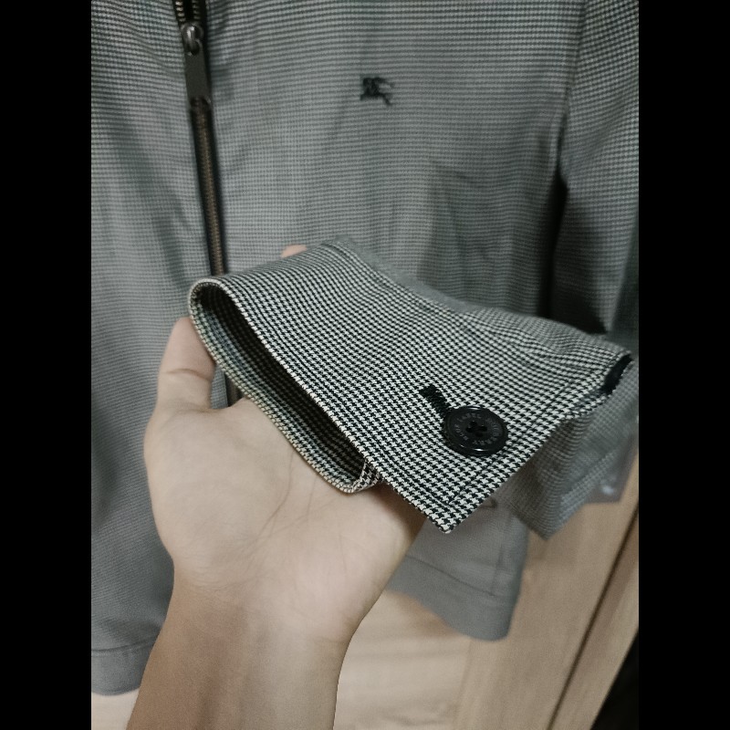 Burberry Blue Label 日本 千鳥格 哈靈頓外套 男M-4