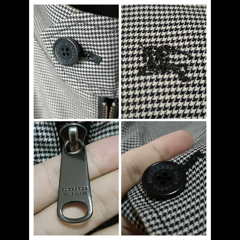 Burberry Blue Label 日本 千鳥格 哈靈頓外套 男M-5