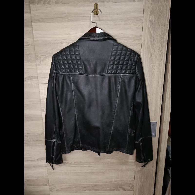 Allsaints Cargo Biker 真皮 羊皮 龜甲 皮衣 外套 復古作舊版 男XS-3
