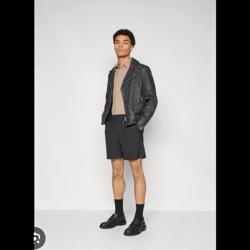 Allsaints Rosser Biker 羊皮 真皮 皮衣 外套 復古作舊版 男S-3