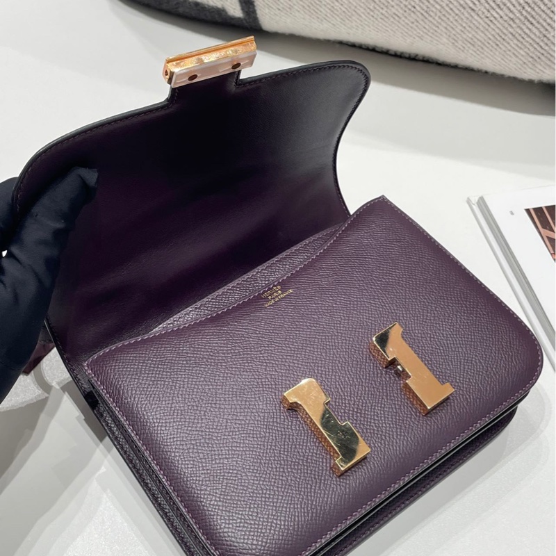 🌈Mini Constance 19💜葡萄紫玫瑰金扣💜全套有單💜98新🌟Epsom皮🌟-1