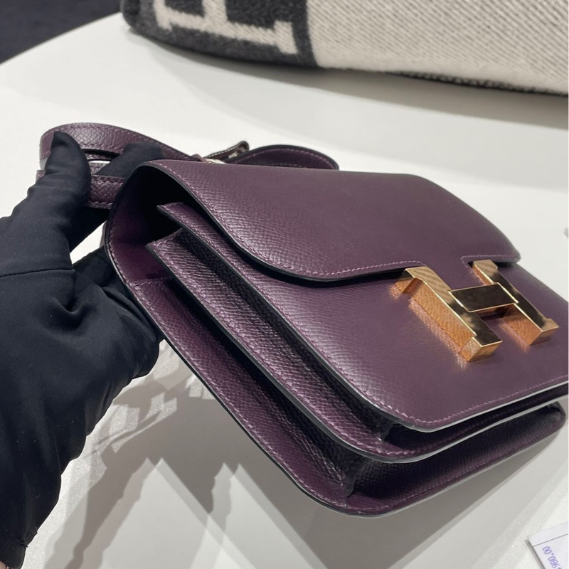 🌈Mini Constance 19💜葡萄紫玫瑰金扣💜全套有單💜98新🌟Epsom皮🌟-4