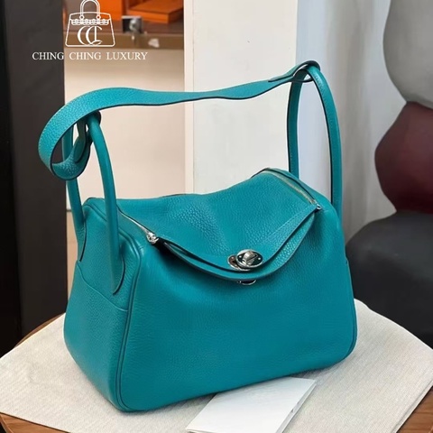 🌈Hermes💚Lindy 26💚7F孔雀綠銀扣💚98新🌈有單🌟🌈TC皮🌟