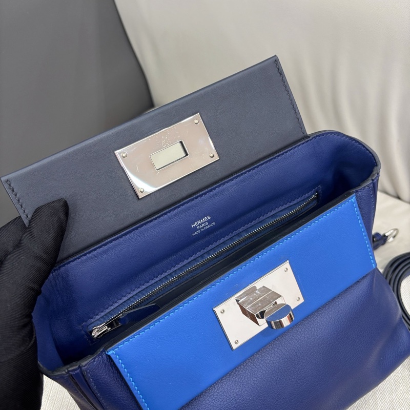 🌈Hermes💙Mini 24/24💙寶石藍/午夜藍/法國藍銀扣💙99 新🌟Evercolor皮🌟-1
