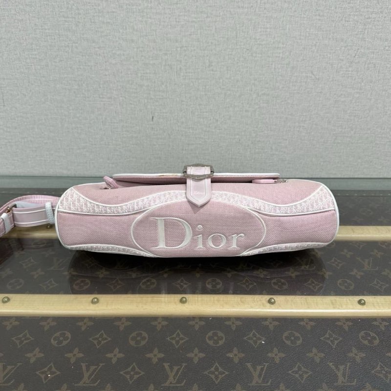 DIOR sport line系列粉白銀扣肩背斜背包 33*12*9 98新-3