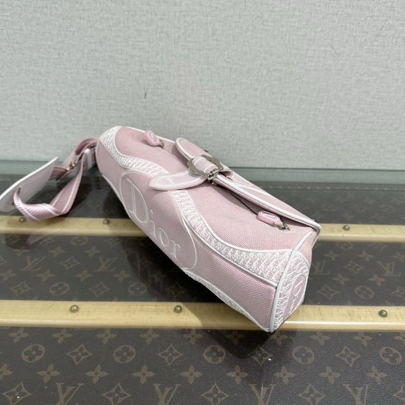 DIOR sport line系列粉白銀扣肩背斜背包 33*12*9 98新-4