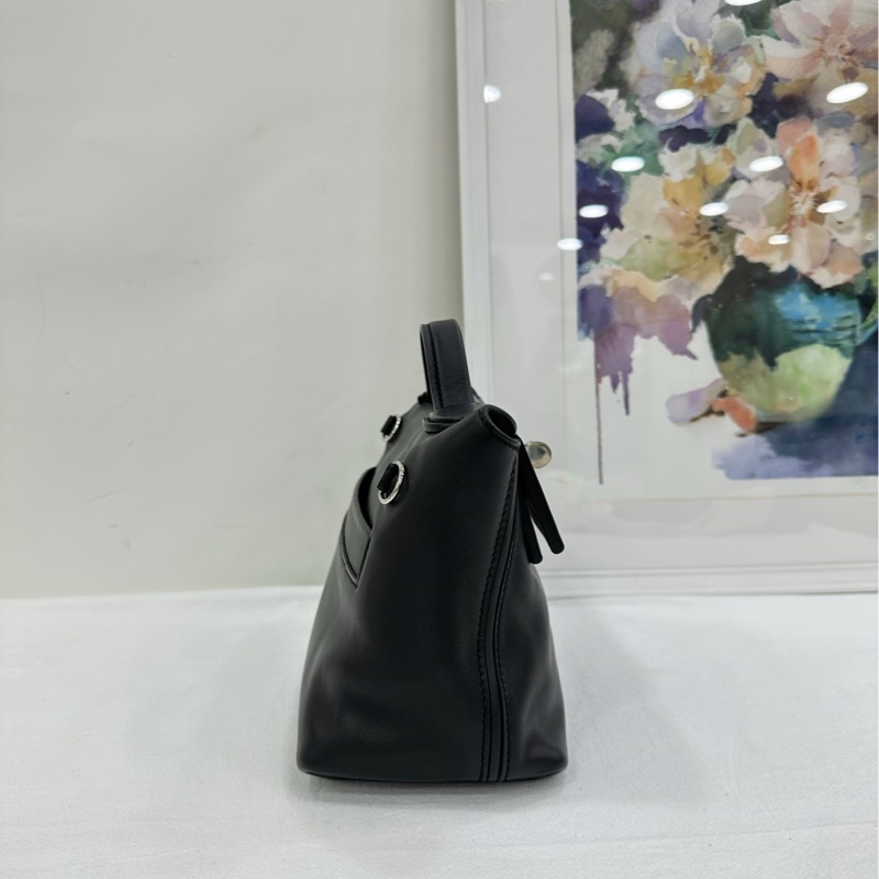 愛馬仕 2424 mini黑色銀扣手提斜背包W刻 有購證-3