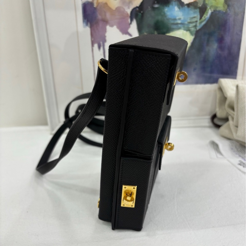 Hermes愛馬仕 Kelly Multipocket To Go,黑色金扣,Epsom牛皮,三合一設計可單肩斜挎 K刻 全新-3