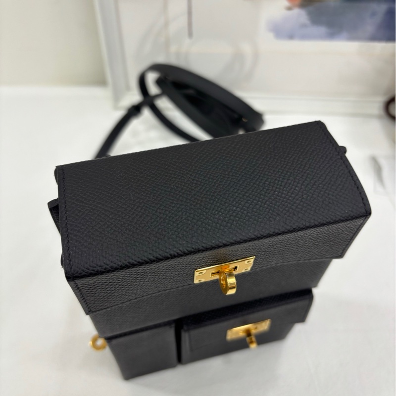 Hermes愛馬仕 Kelly Multipocket To Go,黑色金扣,Epsom牛皮,三合一設計可單肩斜挎 K刻 全新-5