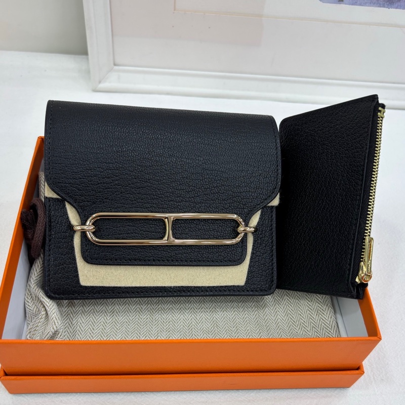 Hermes 愛馬仕 Roulis slim 黑金 山羊皮 B刻 閒置-0