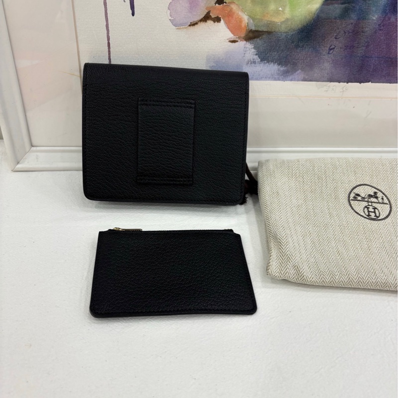 Hermes 愛馬仕 Roulis slim 黑金 山羊皮 B刻 閒置-2