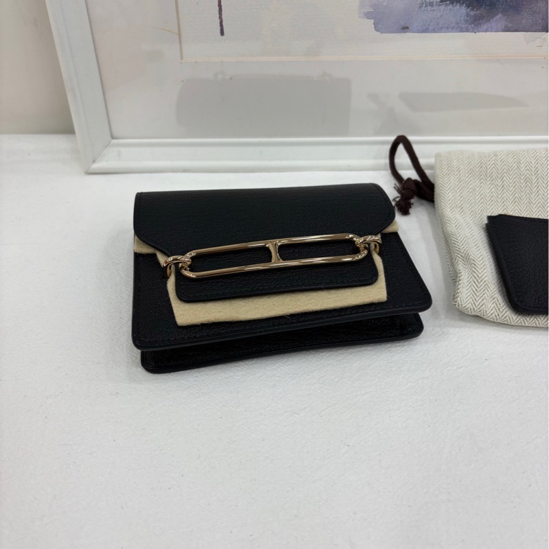 Hermes 愛馬仕 Roulis slim 黑金 山羊皮 B刻 閒置-3