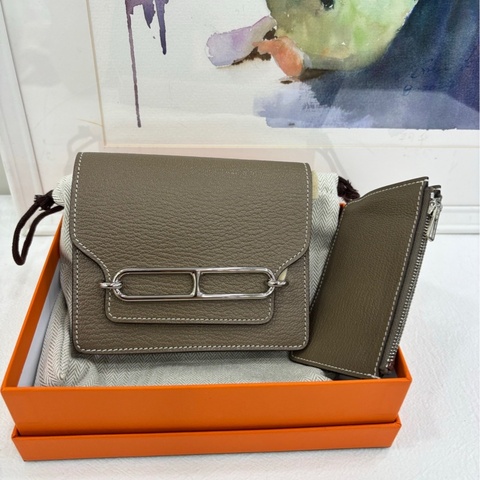 Hermes 愛馬仕 豬鼻子Slim 大象灰銀扣 山羊皮 B刻 閒置