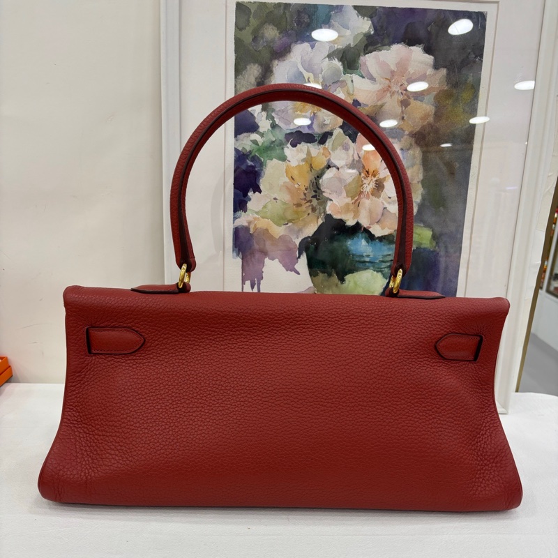 Hermes/愛馬仕 Kelly shoulder42 深紅色金扣 togo皮框M刻-1
