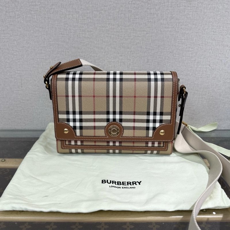BURBERRY 經典格紋NOTE肩背斜背包 25*8.8*18 99新 配件塵袋-0
