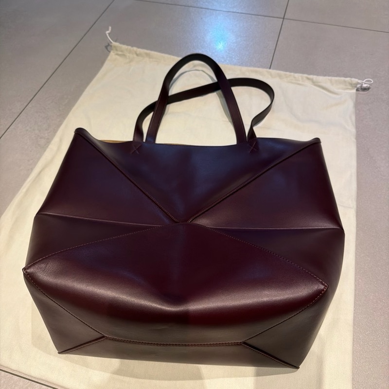 Loewe Puzzle Fold Tote XL 勃艮第紅-1
