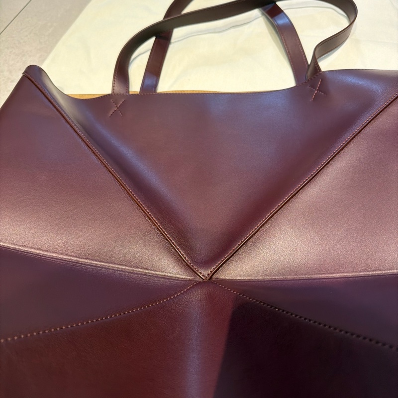 Loewe Puzzle Fold Tote XL 勃艮第紅-15