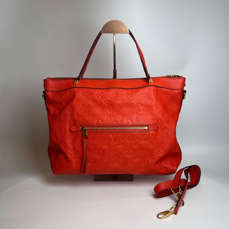 LV M41169 橘紅壓紋托特包-0