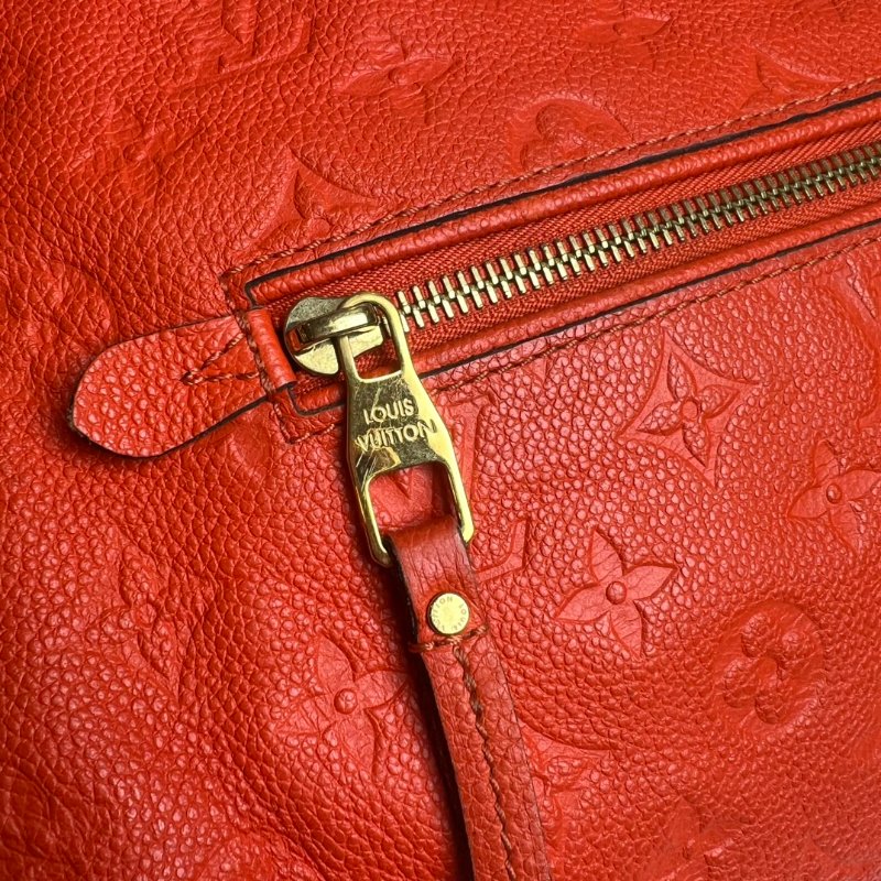 LV M41169 橘紅壓紋托特包-9