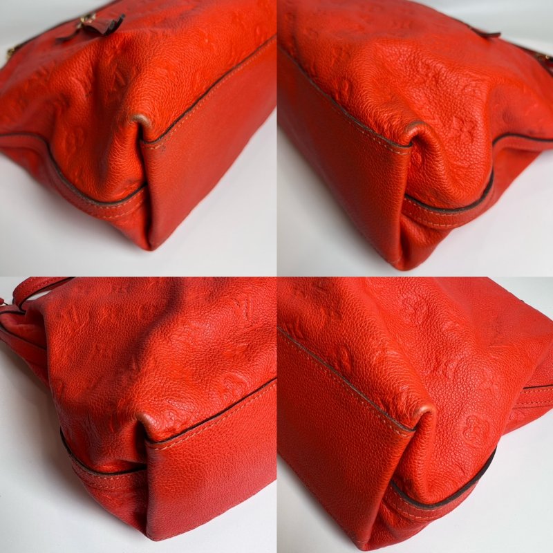 LV M41169 橘紅壓紋托特包-16