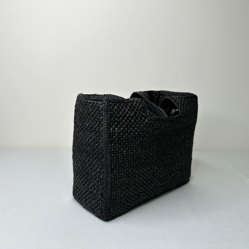 LOEWE 小型Font拉菲草編織托特包-5