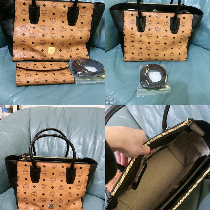 MCM 真皮手提肩背斜背包(贈送MCM皮夾）-38