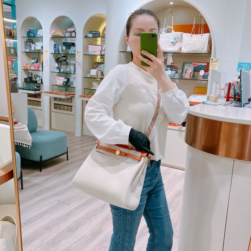 TK1858 HERMES 愛馬仕小號兩用帆布翻蓋式包包HERBAG 31 SHOULDER BAG CANVAS-1