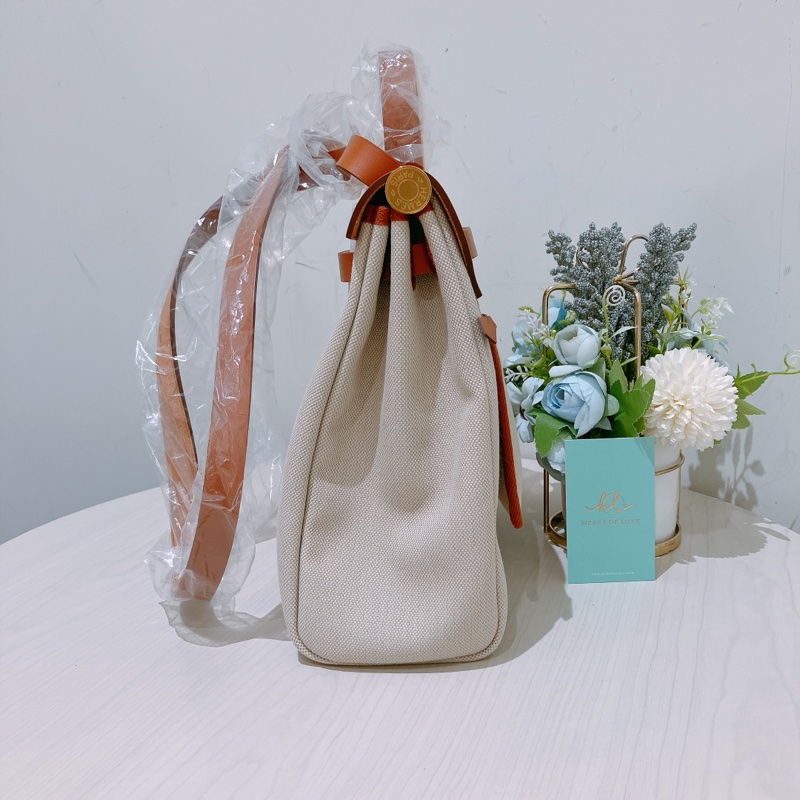 TK1858 HERMES 愛馬仕小號兩用帆布翻蓋式包包HERBAG 31 SHOULDER BAG CANVAS-4