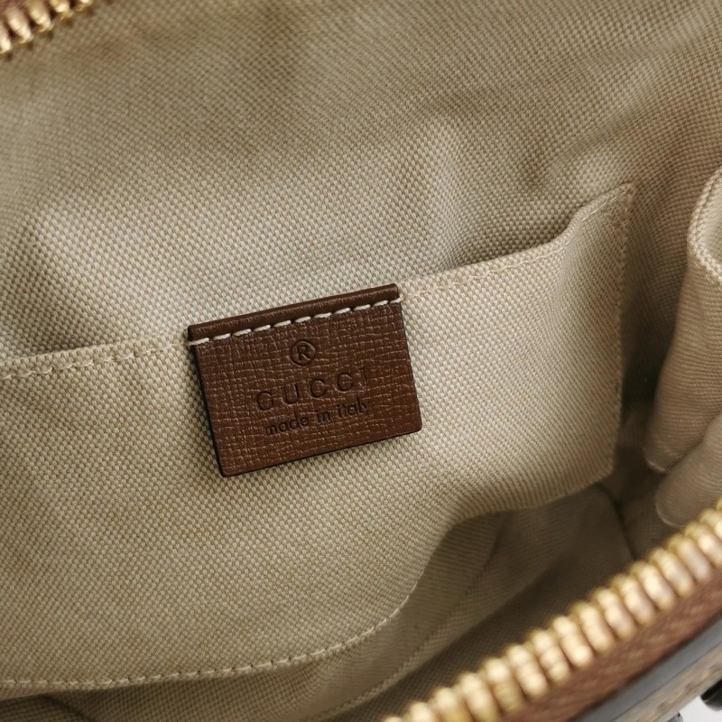 Gucci 1955迷你牛皮GG老花馬銜扣貝殼包單肩包斜挎包-7