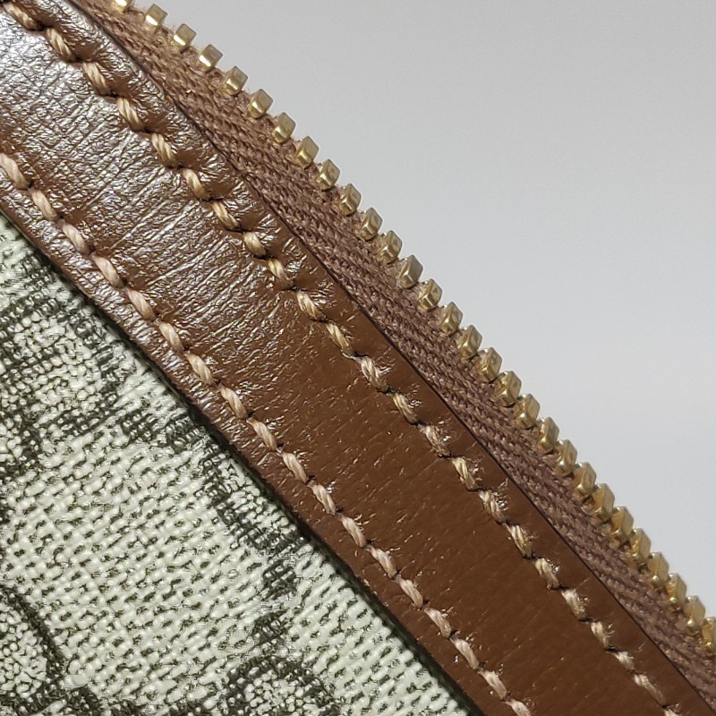 Gucci 1955迷你牛皮GG老花馬銜扣貝殼包單肩包斜挎包-17