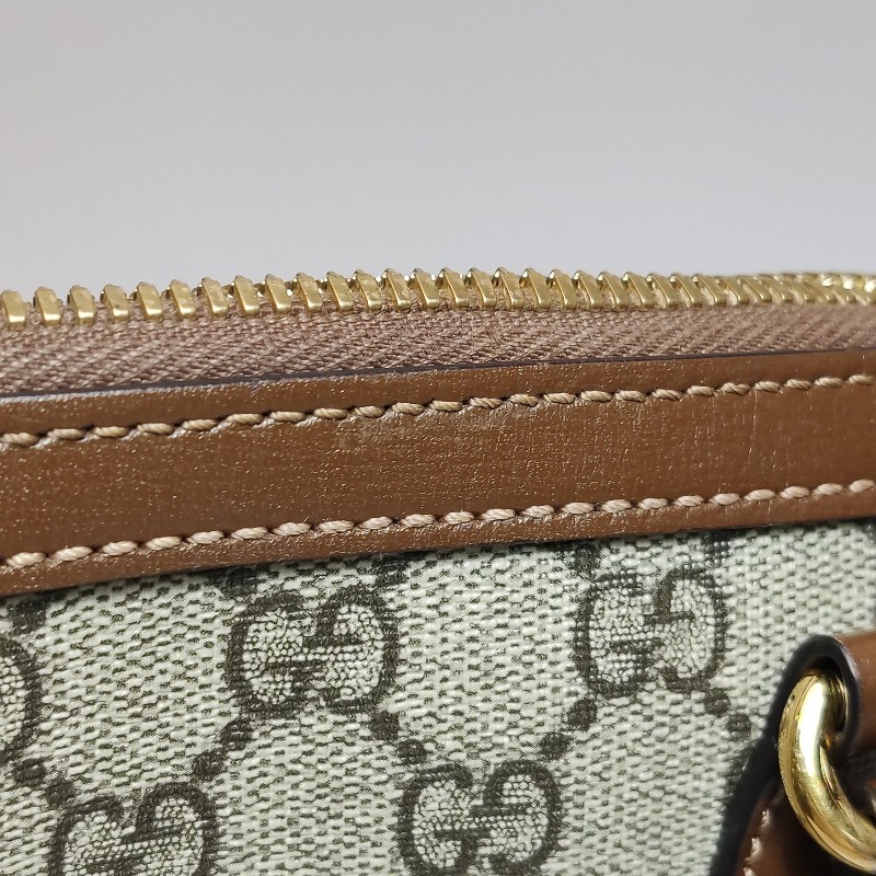 Gucci 1955迷你牛皮GG老花馬銜扣貝殼包單肩包斜挎包-19