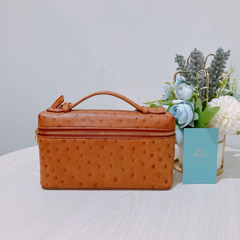 TK1861 LORO PIANA 諾悠翩雅經典鴕鳥皮手拿兩用包包OSTRICH L19 EXTRA POCKET POUCH-0