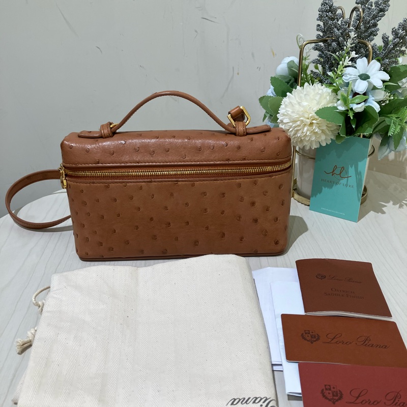 TK1861 LORO PIANA 諾悠翩雅經典鴕鳥皮手拿兩用包包OSTRICH L19 EXTRA POCKET POUCH-51