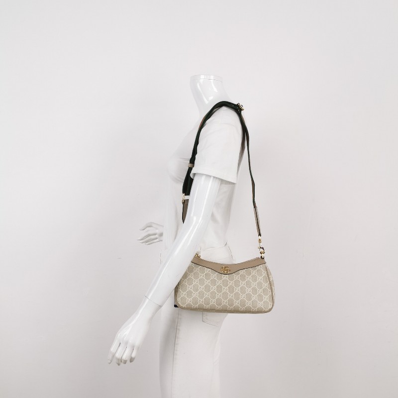 Gucci Ophidia小號牛皮GG老花條紋雙G單肩包-1
