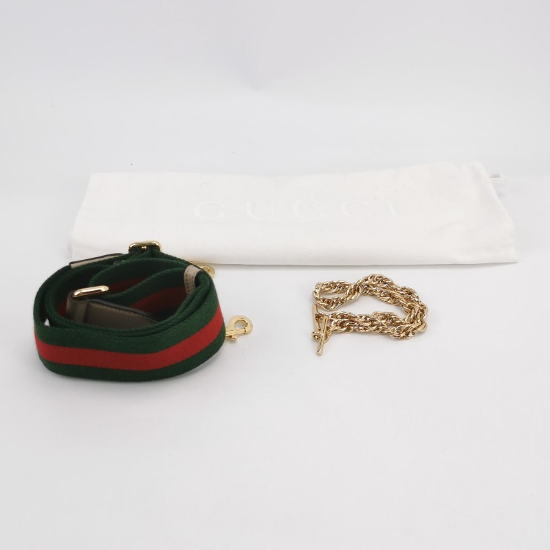 Gucci Ophidia小號牛皮GG老花條紋雙G單肩包-8