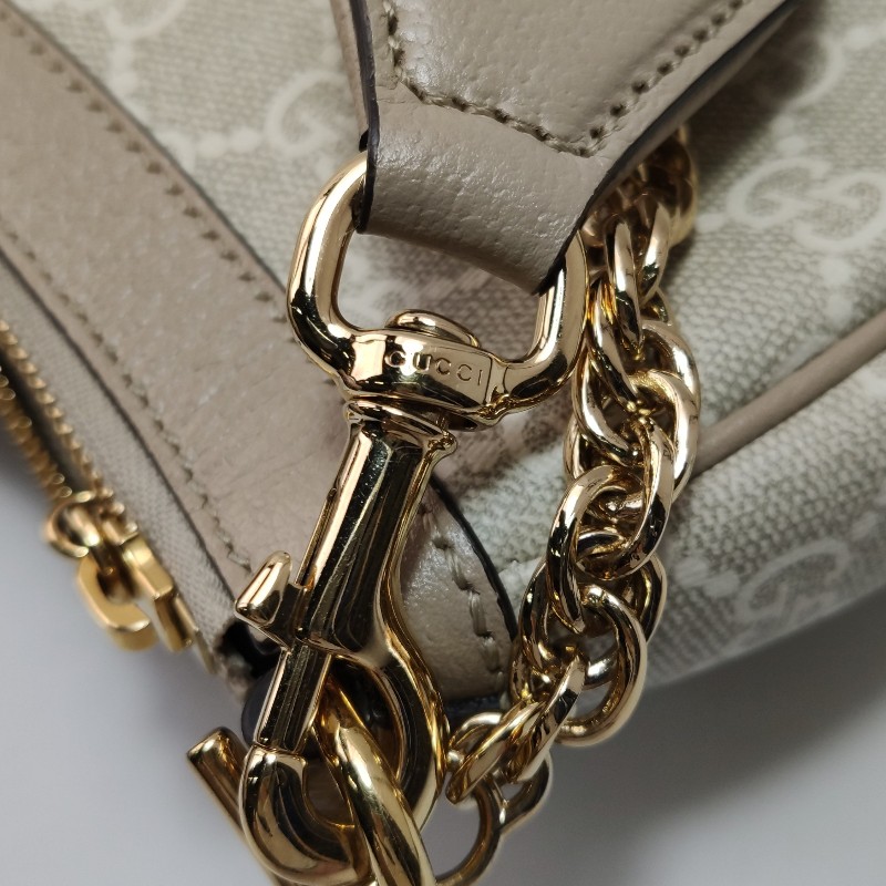 Gucci Ophidia小號牛皮GG老花條紋雙G單肩包-10