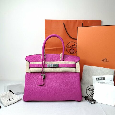 HERMES 全新玉蘭粉柏金Birkin 30