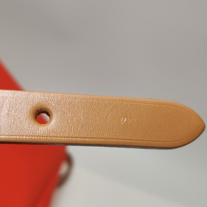 Hermes Herbag馬鞍釘鎖釦子母包雙肩包Hunter牛皮帆布銀扣橙色Z刻-13