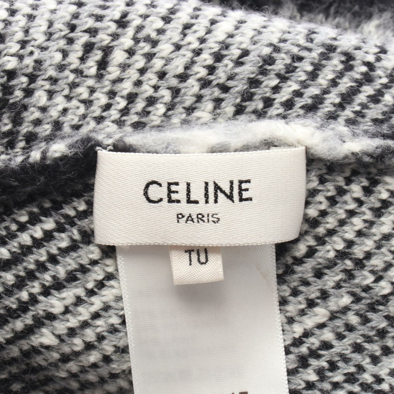 CELINE CELINE x Amy Dorian 提花針織帽 2A97W531Q 羊毛棉混紡 黑色 白色 灰色 二手 女款-3