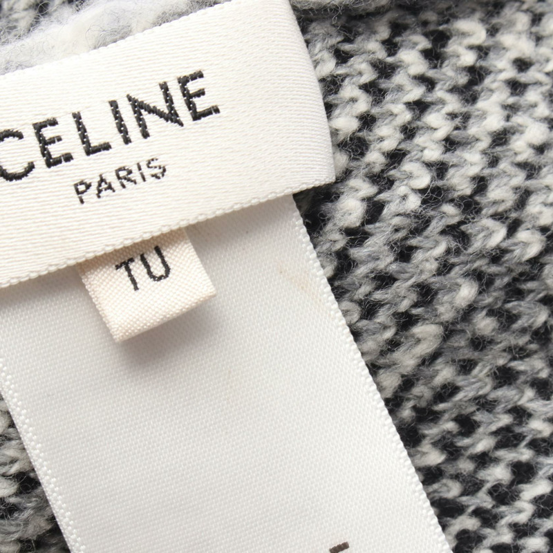 CELINE CELINE x Amy Dorian 提花針織帽 2A97W531Q 羊毛棉混紡 黑色 白色 灰色 二手 女款-6